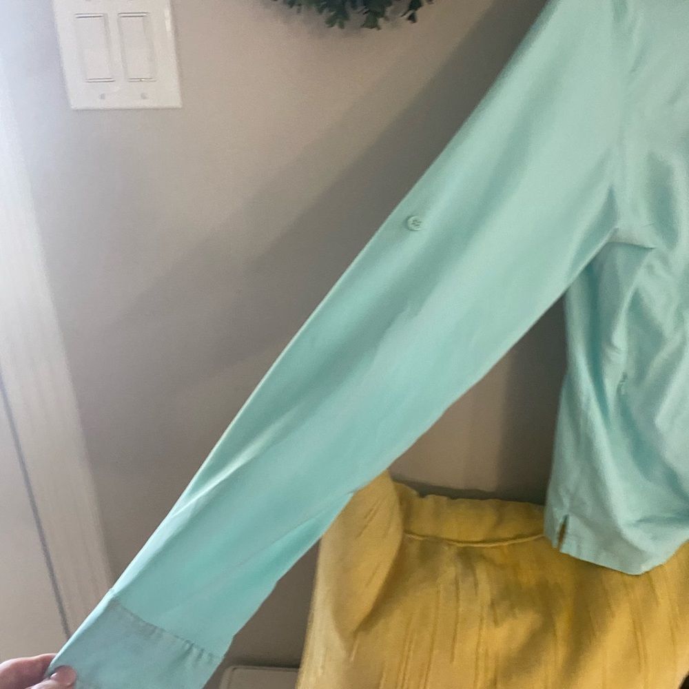 Columbia omni-shade Womens Outdoor Shirt Size Large mint aqua Long Sleeve - Picture 3 of 5